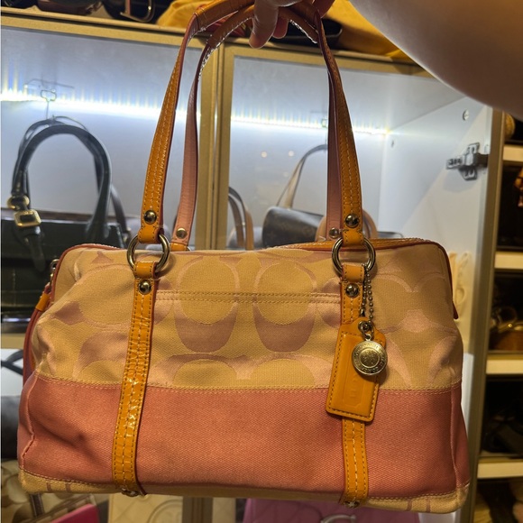 Pink and Tan Women's Handbag - Picture 3 of 10